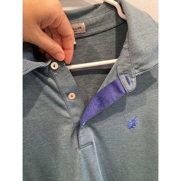 Peter Millar Mens Summer Comfort Polo XL Extra Large Blue Striped Preppy Classic - Picture 6 of 10